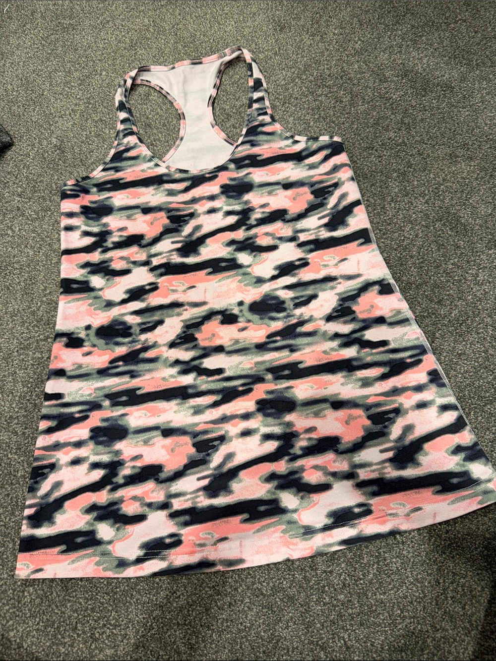 lululemon athletica Pink, Black and Gray Camo Racerback Tank